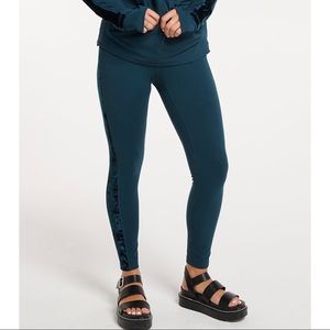 NWT FLX Affirmation Velvet Panel High-Waisted Leggings Green Size L